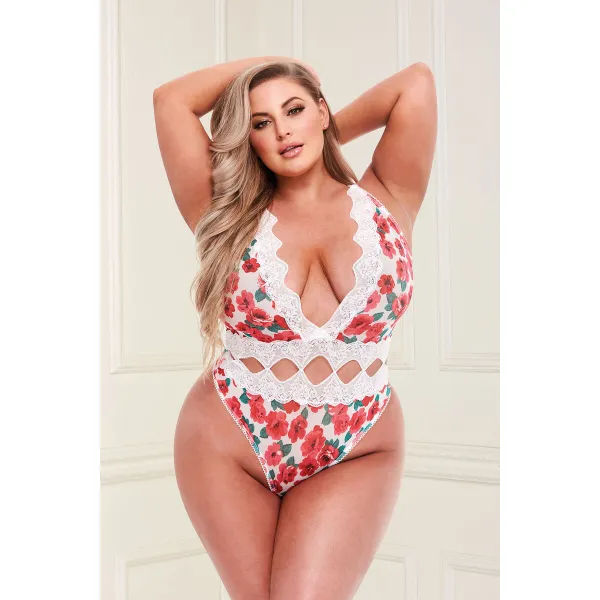 Glaustinukė Baci Lingerie Floral & Lace Spalvotas XL Queen
