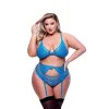 Apatiniai komplektai Baci Lingerie Garter & Panty Mėlyna (Queen)
