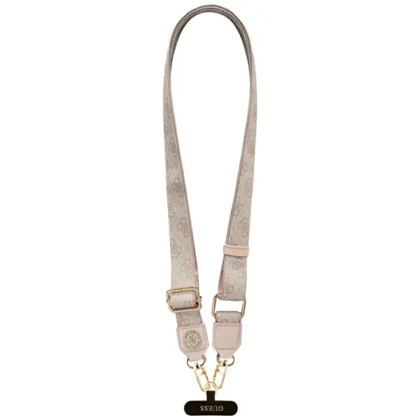 Guess Universal Crossbody Strap 4G Tether Patch Strass Metal Logo - Universal Phone Strap / Lanyard (Pink)