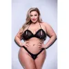 Apakšveļas Komplekts Baci Lingerie Crotchless G- Melns 2 Daudzums (Queen size)