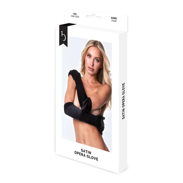 Pirštinės Baci Lingerie Satin Opera Juoda