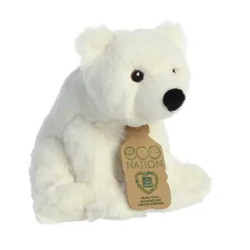 Eco Nation – Plush Toy / Cuddly Sitting Polar Bear 19 cm Eco-Friendly
