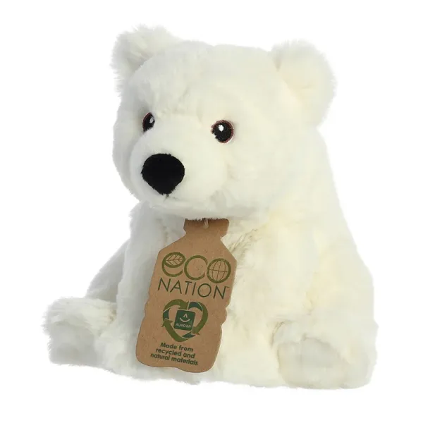 Eco Nation – Plush Toy / Cuddly Sitting Polar Bear 19 cm Eco-Friendly