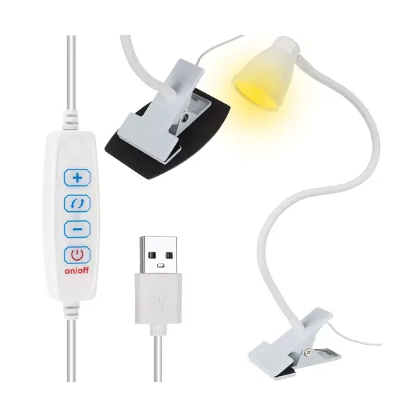 Desk lamp with clip - white Izoxis 19455
