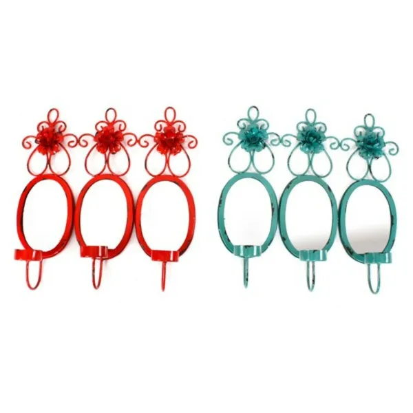 Seinäpeili DKD Home Decor 37 x 38 x 8,5 cm (3 Kappaletta) (2 osaa)