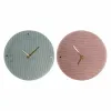 Настенное часы DKD Home Decor Зеленый Розовый 40,5 x 5,5 x 40,5 cm (2 штук)