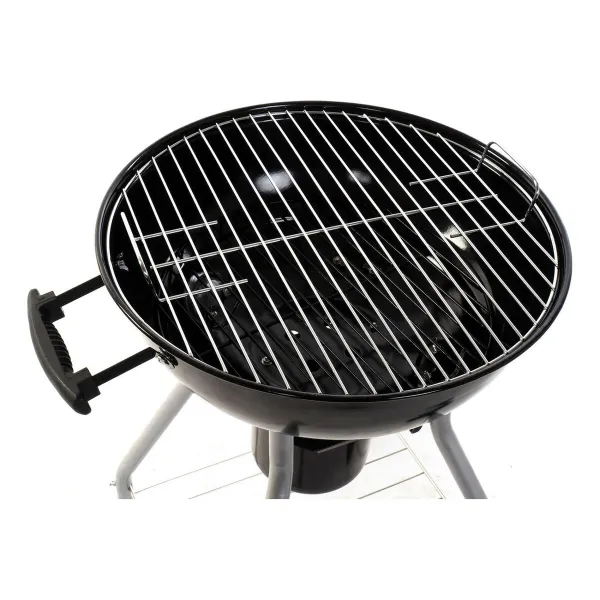 Ogļu Barbekjū ar Vāku un Riteņiem DKD Home Decor Melns Metāls Plastmasa Taisnstūra 52,4 x 59 x 91,6 cm