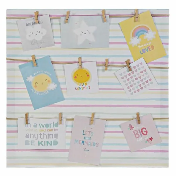 Nuotraukų rėmelis DKD Home Decor Sunshine Spalvotas Drobė Kūdikis 50 x 2 x 50 cm