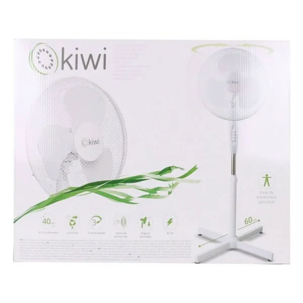 Vapaasti seisova tuuletin Kiwi Valkoinen 45 W (Ø 40 cm)