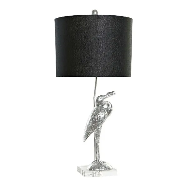 Galda lampa DKD Home Decor Melns Sudrabains Sveķi 60 W 220 V 33 x 33 x 74 cm
