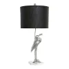 Galda lampa DKD Home Decor Melns Sudrabains Sveķi 60 W 220 V 33 x 33 x 74 cm