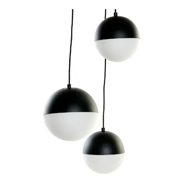 Pakabinamas apšvietimas DKD Home Decor Balta Juoda Metalinis Stiklas 220 V (40 x 40 x 80 cm)