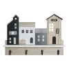 Plaukti DKD Home Decor Mēteļu plaukts 39 x 9 x 27 cm Melns Brūns Balts Koks MDF