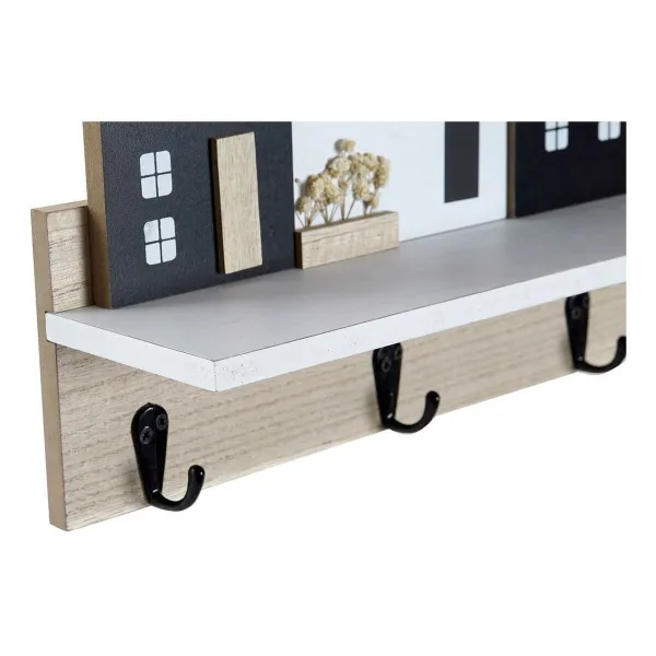 Hyllyt DKD Home Decor Takkiteline 39 x 9 x 27 cm Musta Ruskea Valkoinen Puu MDF