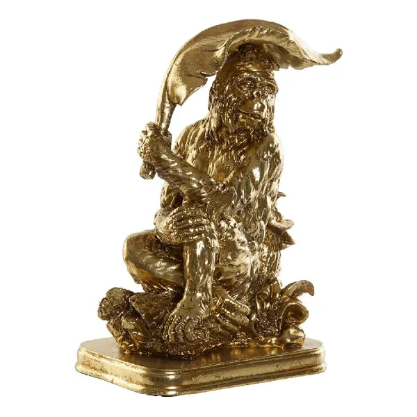 Dekoratyvinė figūrėlė DKD Home Decor Auksinis Beždžionė Augalo lapas 16,5 x 10,6 x 22,5 cm