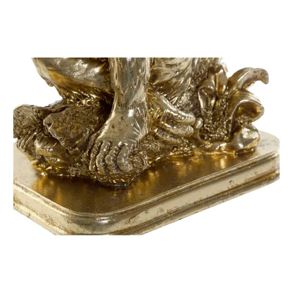 Dekoratyvinė figūrėlė DKD Home Decor Auksinis Beždžionė Augalo lapas 16,5 x 10,6 x 22,5 cm