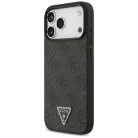 Guess Leather 4G Triangle Strass MagSafe - Case iPhone 17 Pro Max (Black)