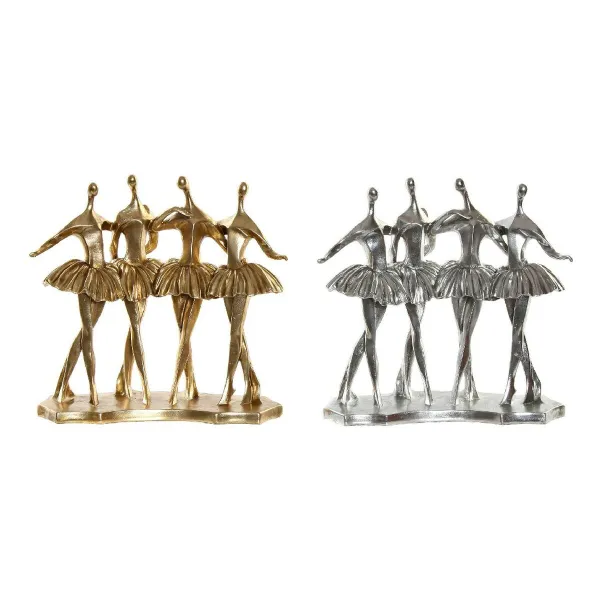 Dekoratīvās figūriņas DKD Home Decor Bronza Sudrabains Baletdejotājs 33,5 x 14,5 x 32 cm (2 gb.)