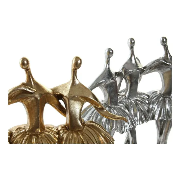 Dekoratīvās figūriņas DKD Home Decor Bronza Sudrabains Baletdejotājs 33,5 x 14,5 x 32 cm (2 gb.)