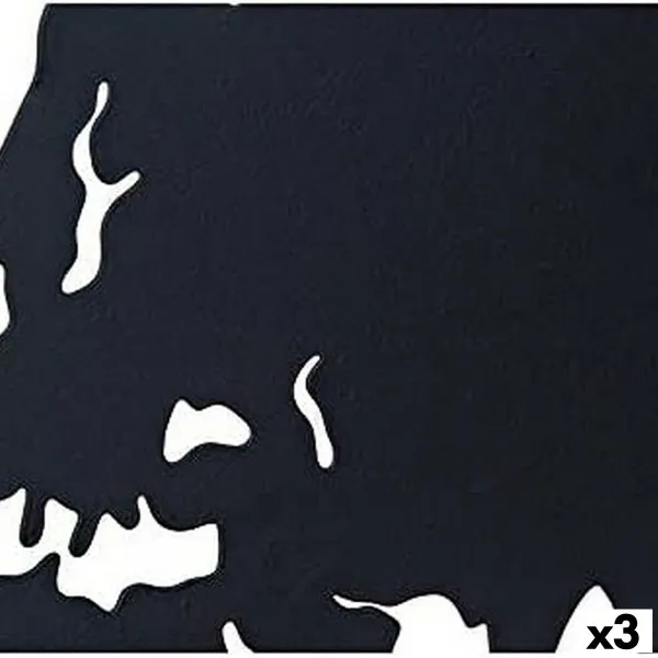 Koristehahmo DKD Home Decor Maailmankartta Musta Kupari Valkoinen 40 x 1 x 40 cm (3 Kappaletta)