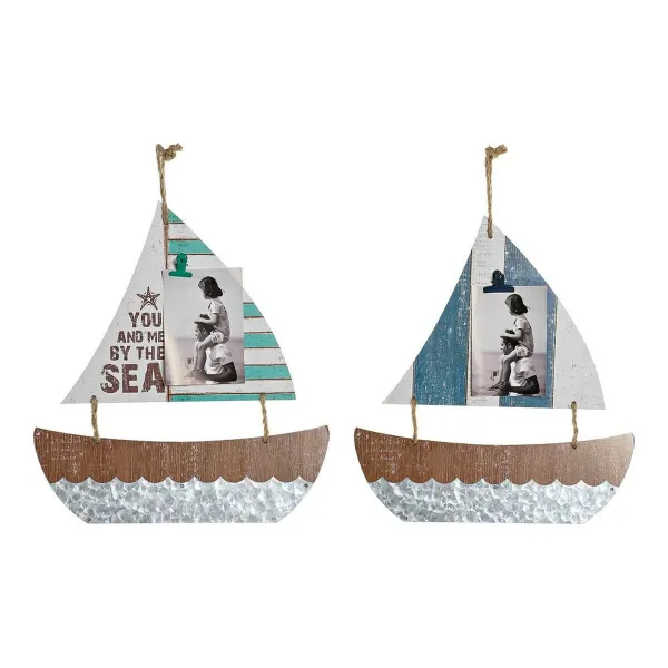 Riippuva koriste DKD Home Decor Kynttiläkone Ruskea Monivärinen Välimeren 40 x 2 x 43 cm (2 osaa)