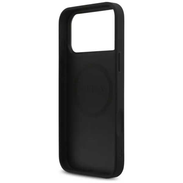 Guess Leather 4G Triangle Strass MagSafe - Case iPhone 17 Pro Max (Black)