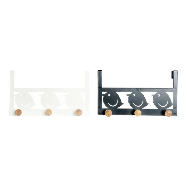 Paltų kabykla pritvirtinama prie durų DKD Home Decor 8424001835553 Paukščiai Balta Juoda Metalinis Medžio MDF 28,5 x 9,5 x 16 cm