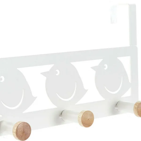 Paltų kabykla pritvirtinama prie durų DKD Home Decor 8424001835553 Paukščiai Balta Juoda Metalinis Medžio MDF 28,5 x 9,5 x 16 cm