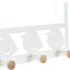 Ovitakkiteline DKD Home Decor 8424001835553 Linnut Valkoinen Musta Metalli Puu MDF 28,5 x 9,5 x 16 cm (2 osaa)