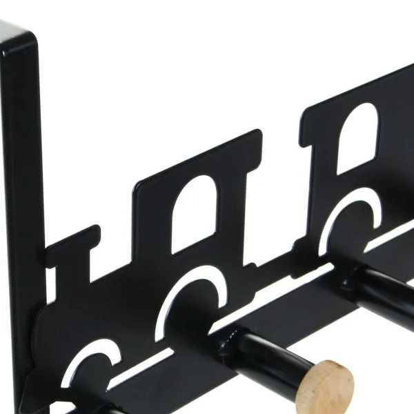 Ovitakkiteline DKD Home Decor 8424001835546 Juna Valkoinen Musta Metalli Puu MDF 28,5 x 8,5 x 16,5 cm (2 osaa)