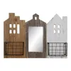 Žurnalų laikiklis DKD Home Decor Balta Ruda Metalinis Paulovnijos mediena (57 x 10 x 40 cm)