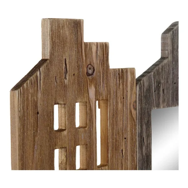 Žurnalų laikiklis DKD Home Decor Balta Ruda Metalinis Paulovnijos mediena (57 x 10 x 40 cm)
