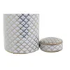 Vaza DKD Home Decor 18 x 18 x 30,5 cm Porcelianas Auksinis Balta