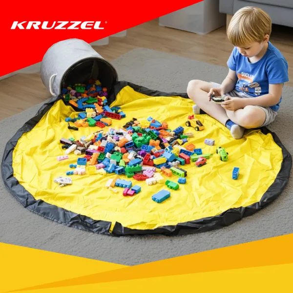 Корзина для игрушек/блоков с ковриком Kruzzel 19556