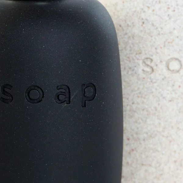 Soap Dispenser DKD Home Decor PVC Stoneware Scandinavian 8 x 8 x 18 cm (2 Units)