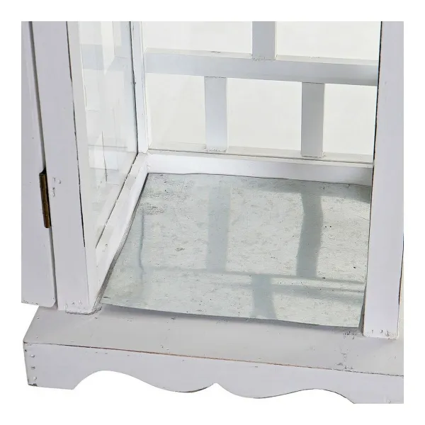 Фонарь DKD Home Decor Белый Стеклянный Сосна (22.5 x 22.5 x 47 cm)