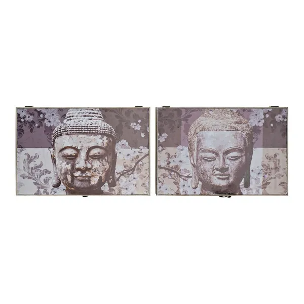 Декоративный шкафчик DKD Home Decor Серый Деревянный MDF Будда бухгалтер (2 штук)