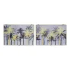 Koristerasia DKD Home Decor Musta Kullattu Puu MDF Palmut Trooppinen Tiski (2 osaa)