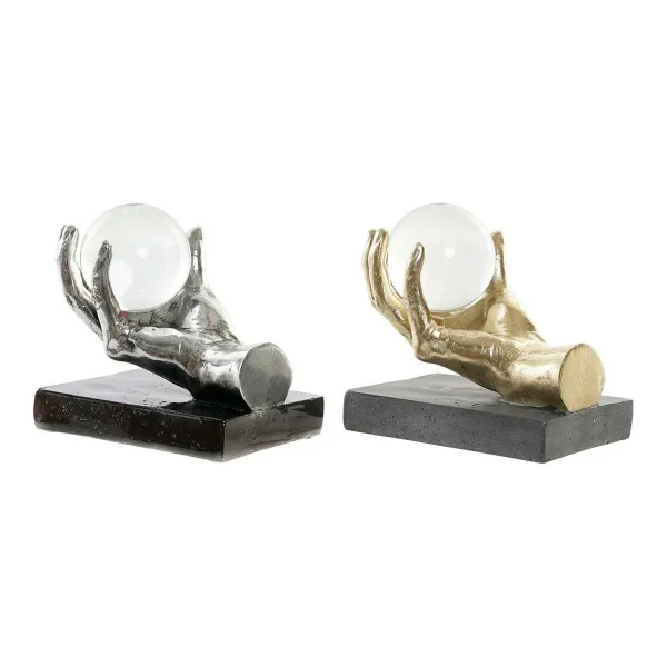 Декоративная фигура DKD Home Decor Позолоченный Серебристый рука 50 ml 20 x 14 x 18 cm (2 штук)