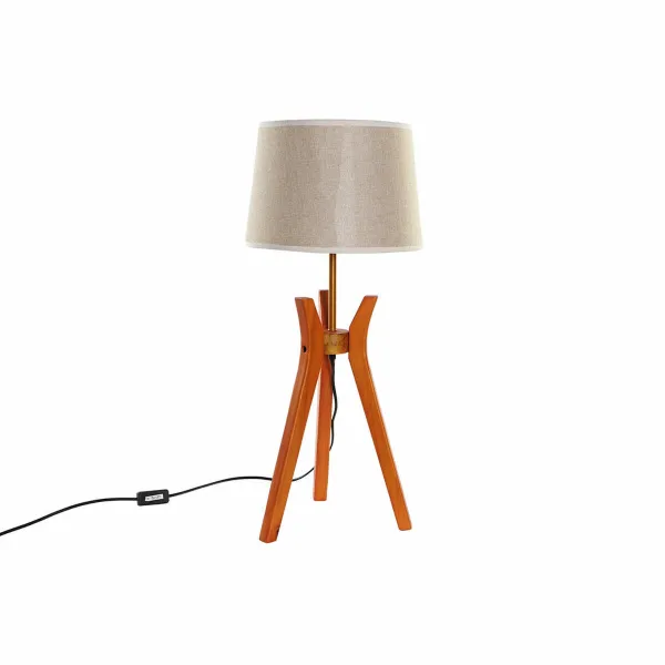 Stalinė lempa DKD Home Decor Ruda Rusvai gelsva Poliesteris Medžio 220 V 50 W