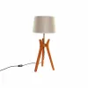 Stalinė lempa DKD Home Decor Ruda Rusvai gelsva Poliesteris Medžio 220 V 50 W