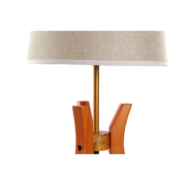Stalinė lempa DKD Home Decor Ruda Rusvai gelsva Poliesteris Medžio 220 V 50 W