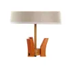 Stalinė lempa DKD Home Decor Ruda Rusvai gelsva Poliesteris Medžio 220 V 50 W