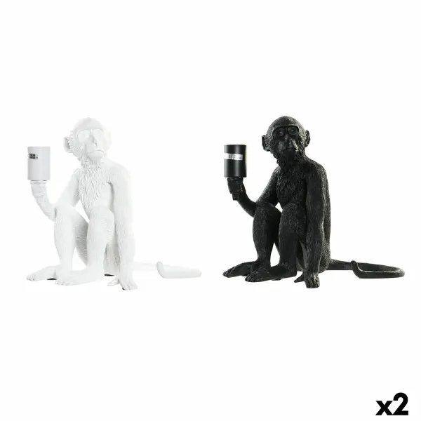 Desk lamp DKD Home Decor 33 x 32 x 31 cm Black White Resin 220 V 50 W (2 Units)