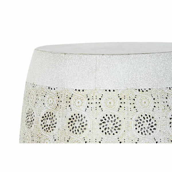 Šoninis staliukas DKD Home Decor Balta Spalvotas Auksinis Metalinis 40 x 40 x 42 cm