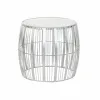 Вспомогательный стол DKD Home Decor Белый Мрамор Железо Серебристый (46 x 46 x 41 cm)