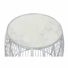 Küljelaud DKD Home Decor Valge Marmor Raud Hõbedane (46 x 46 x 41 cm)