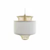 Kattolamppu DKD Home Decor Valkoinen Polyesteri Bambu (40 x 40 x 52 cm)