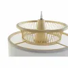 Kattolamppu DKD Home Decor Valkoinen Polyesteri Bambu (40 x 40 x 52 cm)