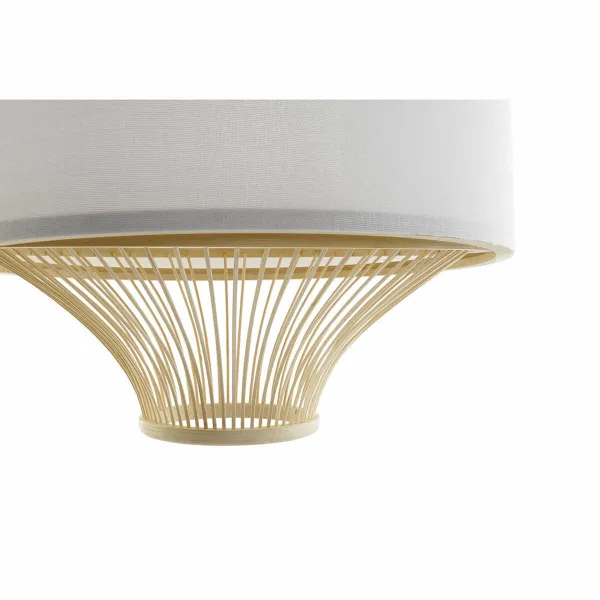 Kattolamppu DKD Home Decor Valkoinen Polyesteri Bambu (40 x 40 x 52 cm)